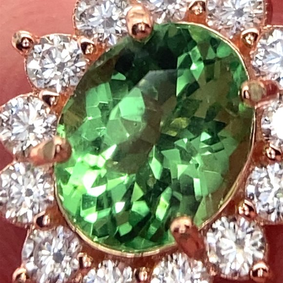 Tsavorite Garnet 1.22ct Rose Gold Finish Solid 925 Sterling Silver Pendant - Picture 3 of 8